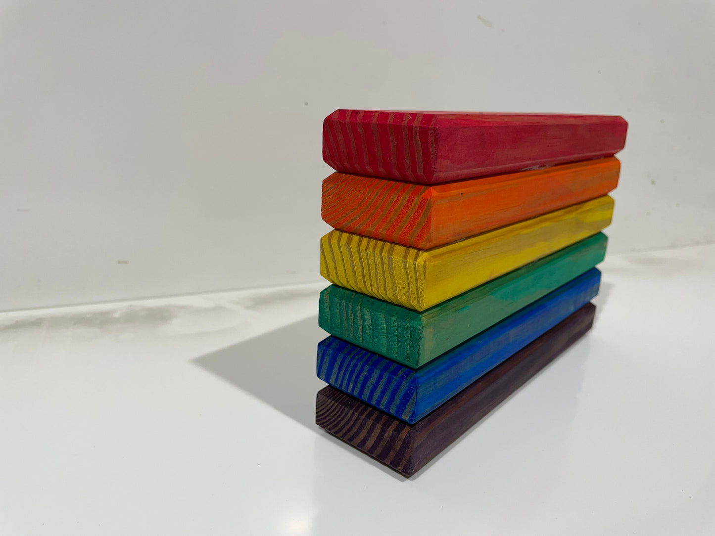 Wooden Pride Flag hanging, Freestanding