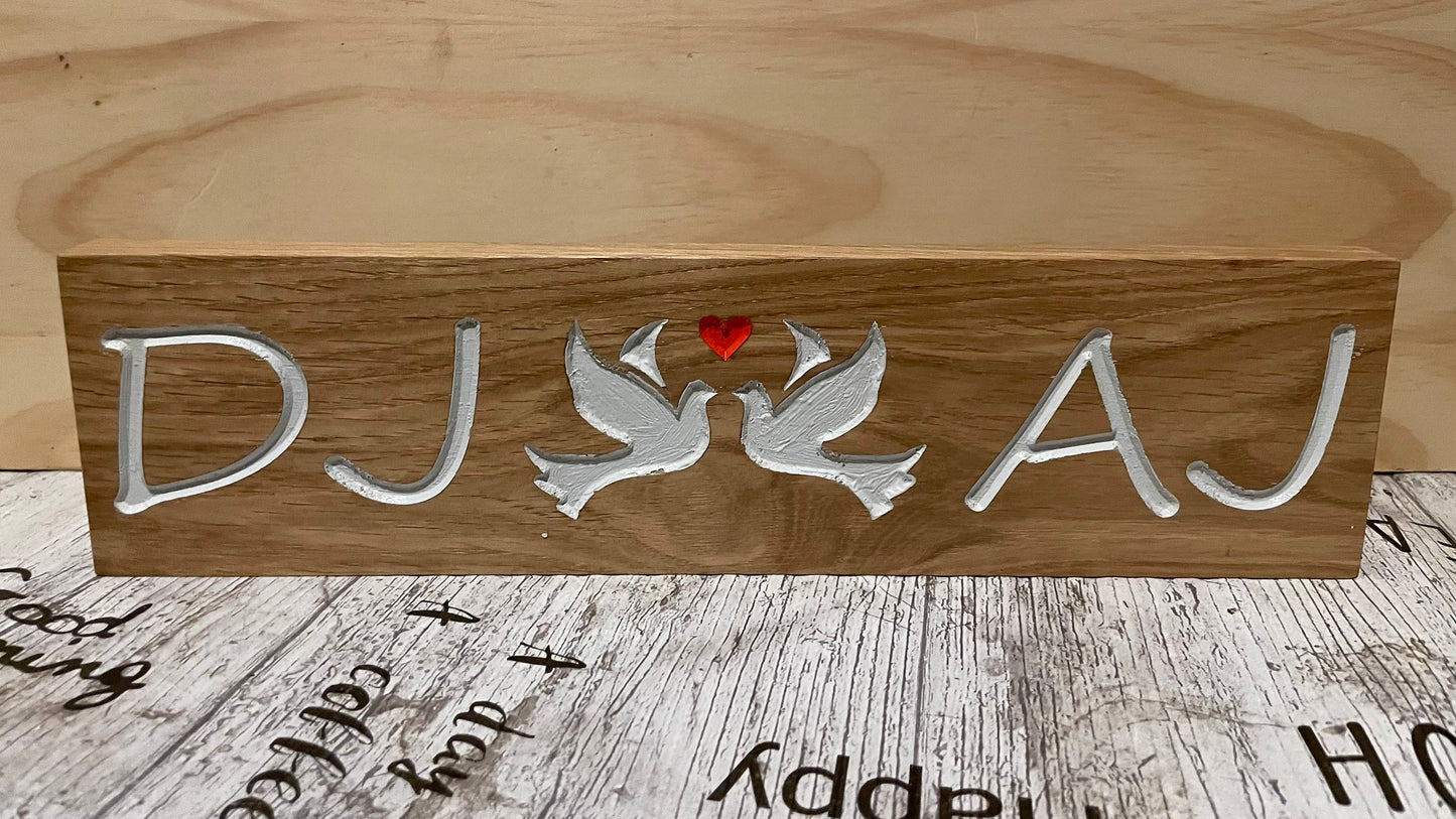 His and her love sign with Doves