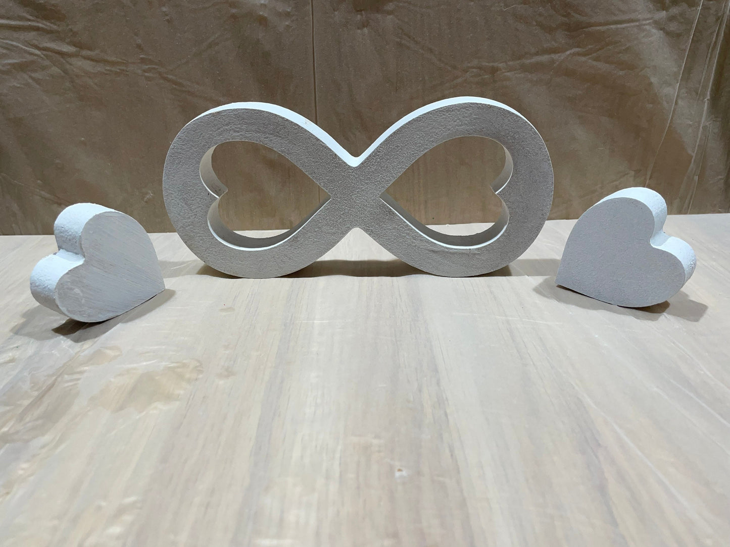 MDF Infinity / plain MDF / Primed MDF Infinity Sign with Hearts