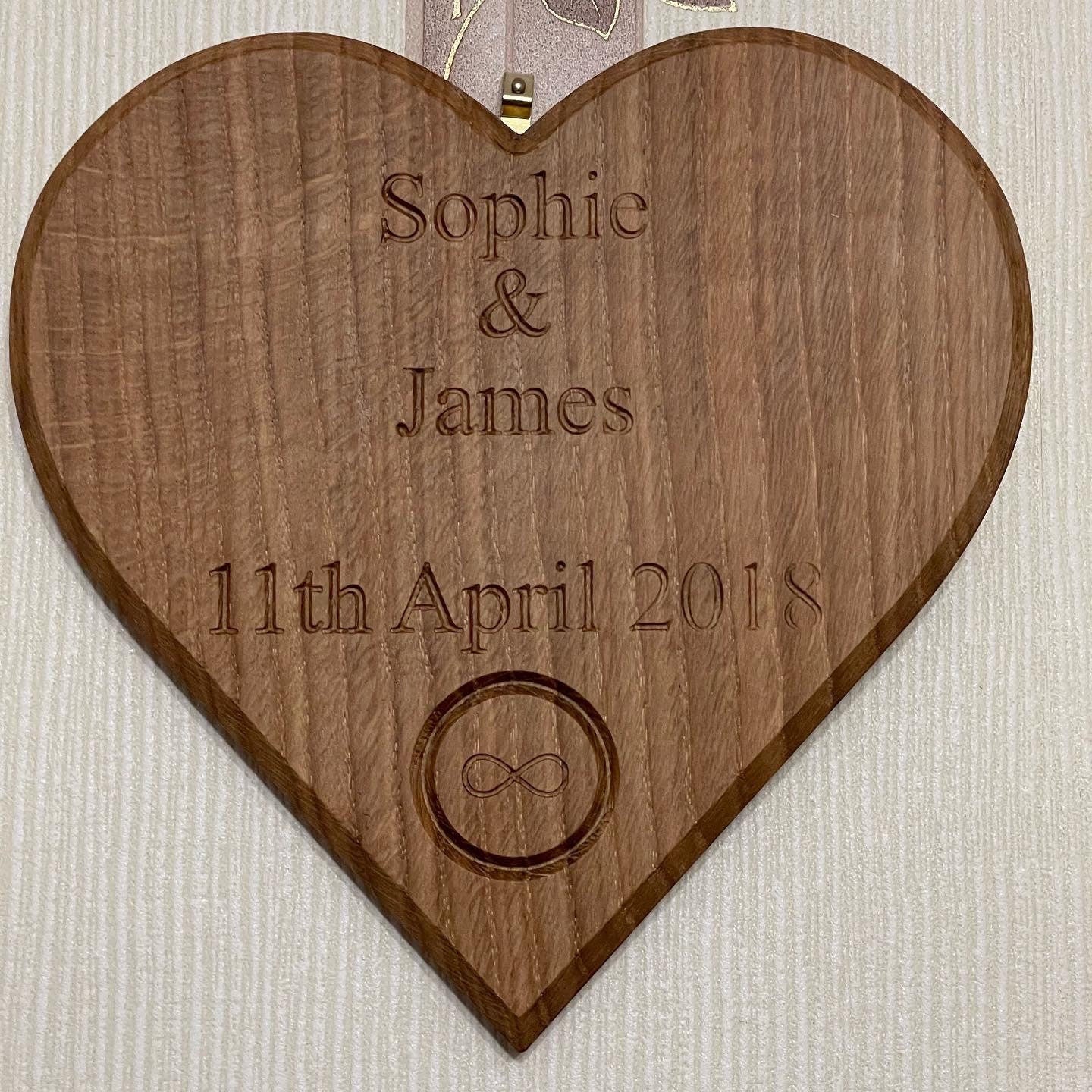 Personalised Hanging Love heart shape sign