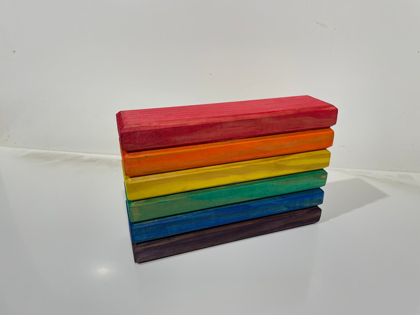 Wooden Pride Flag hanging, Freestanding