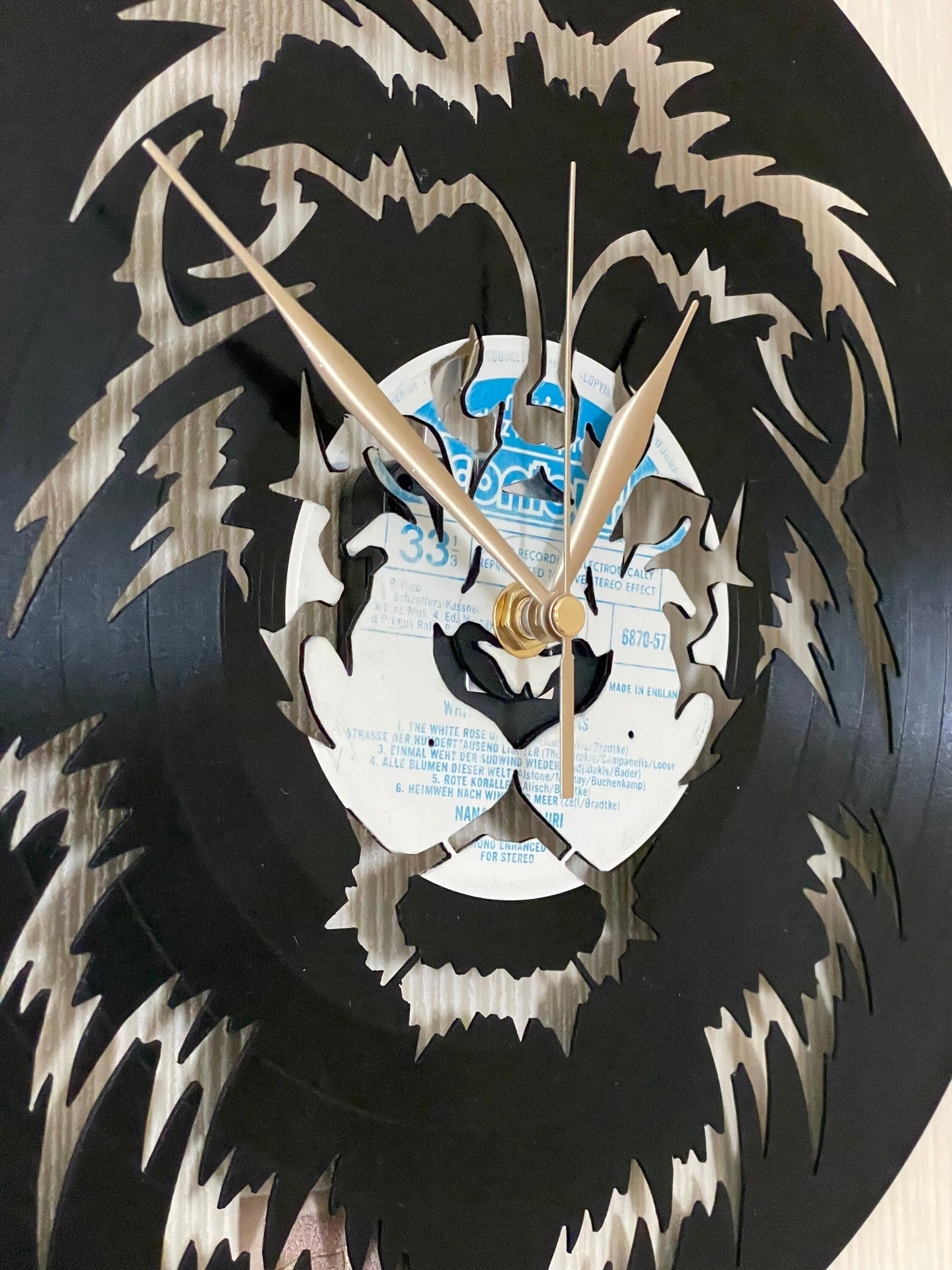 Vinyl LP Record Clocks with cut out images