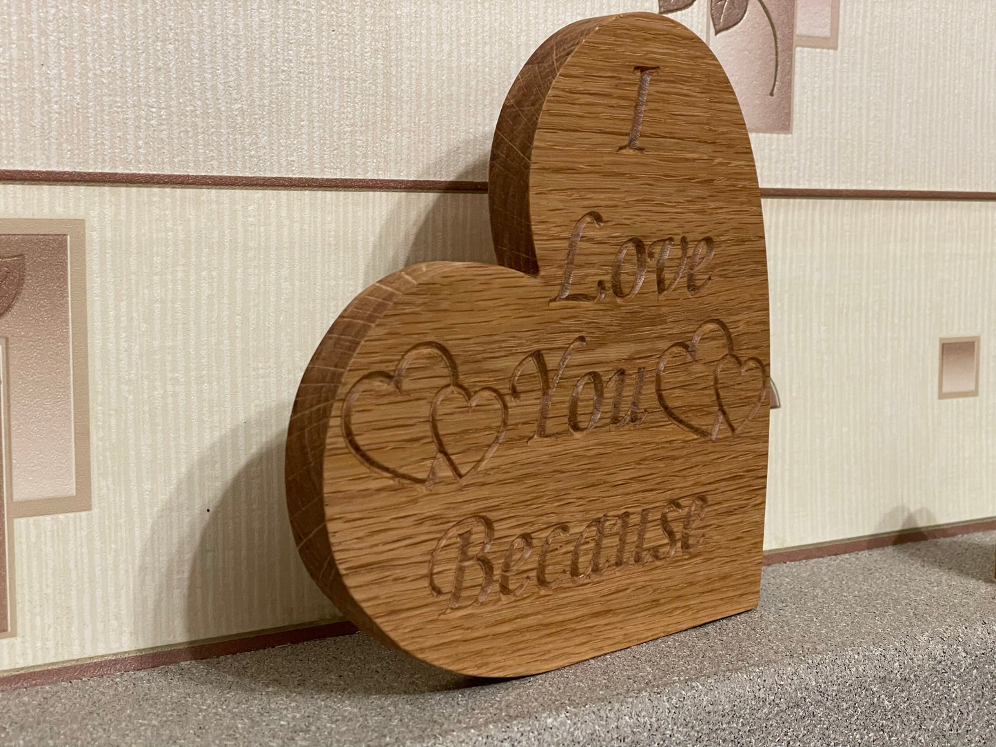 Love you Because Heart shape Plaque
