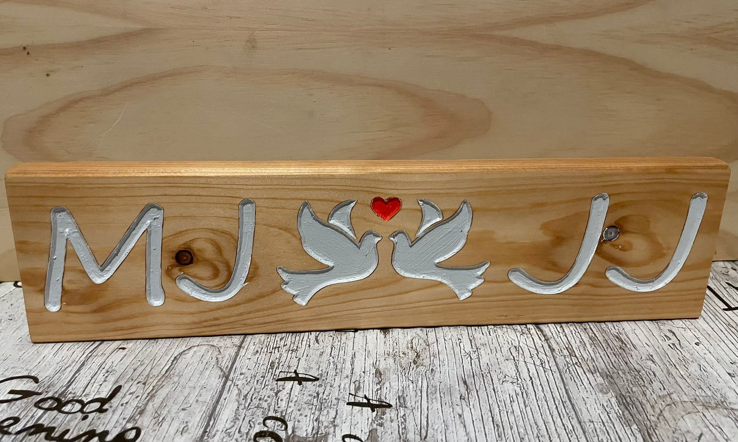 His and her love sign with Doves