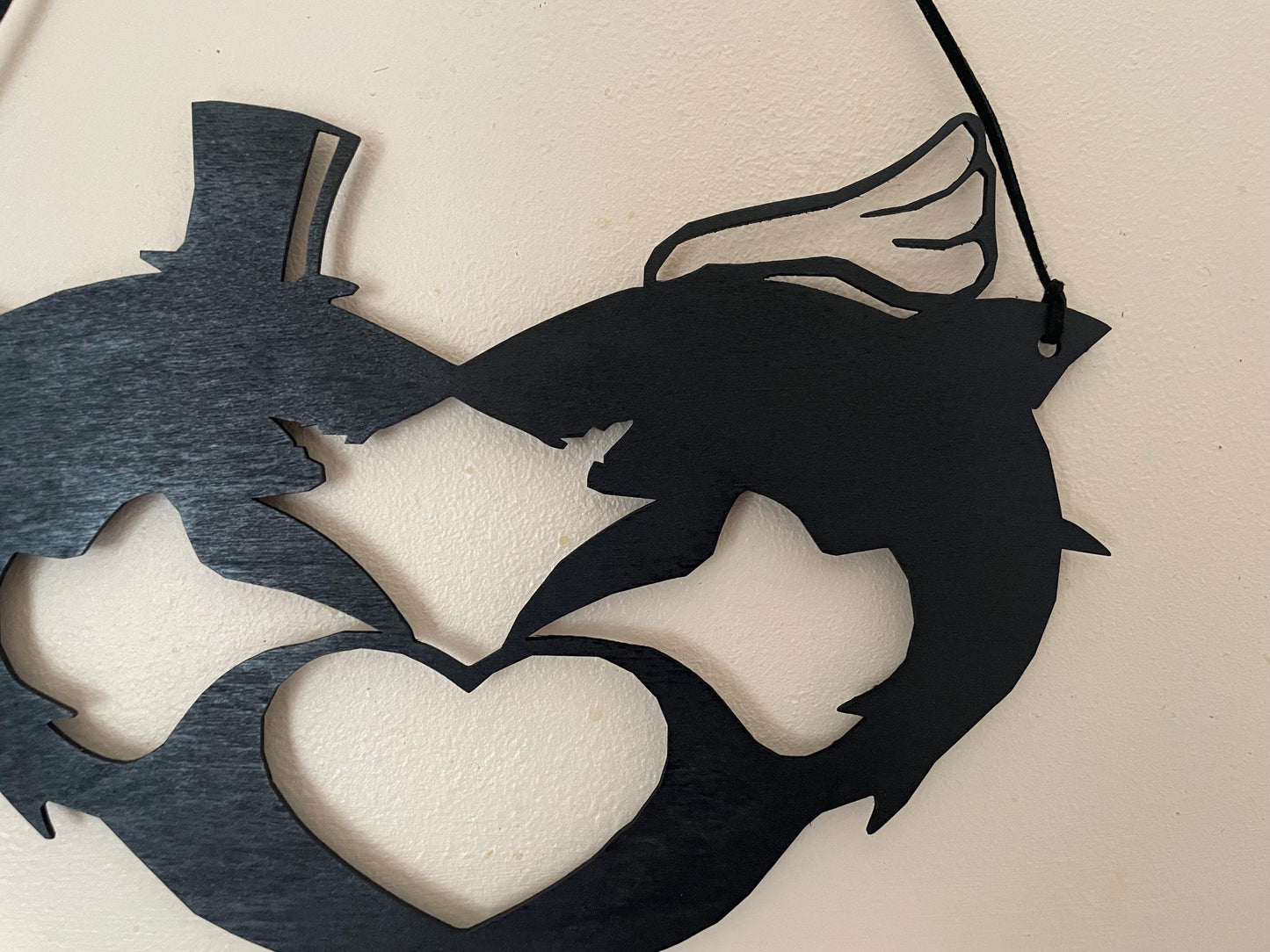 Shark bride and groom handing sign personalise with names