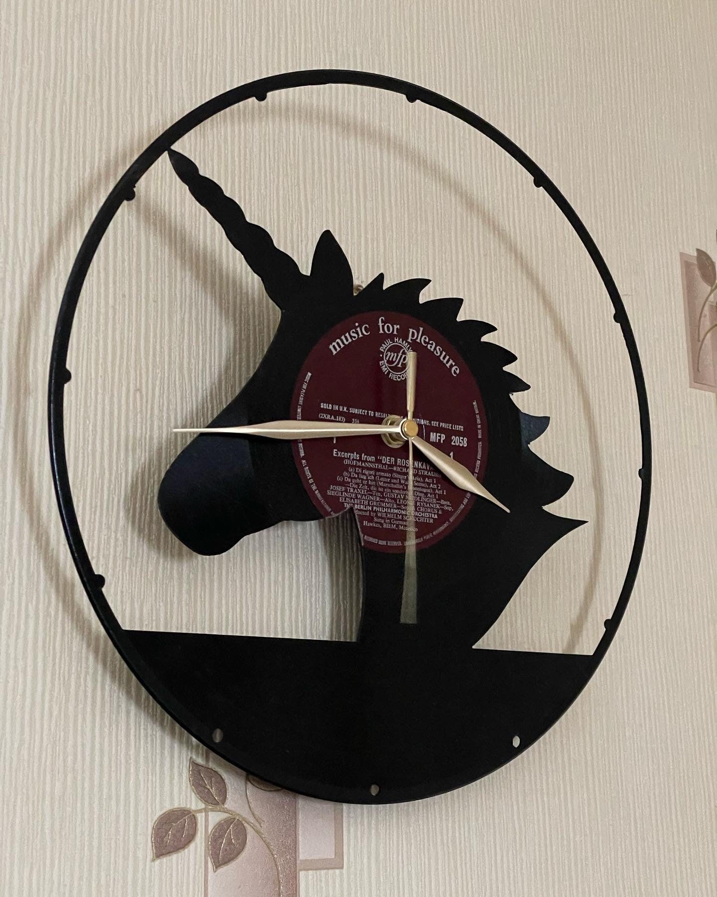 Vinyl LP Record Clocks with cut out images
