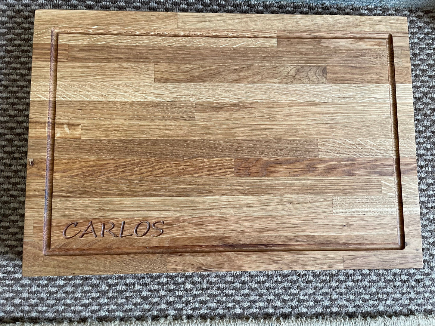 Blank Solid Oak Chopping Board with Handles: Heavy Duty Serving Tray