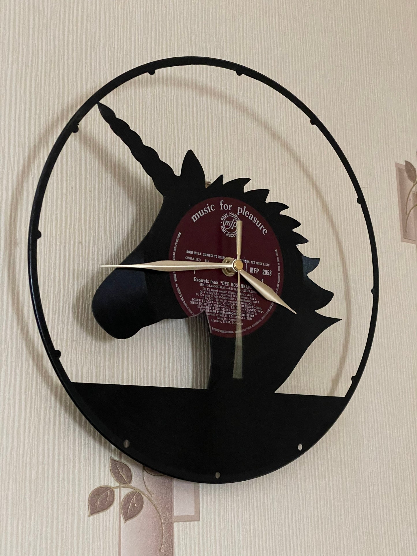 Vinyl LP Record Clocks with cut out images