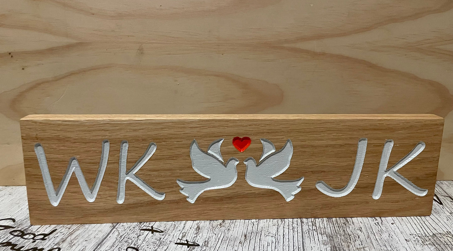 His and her love sign with Doves