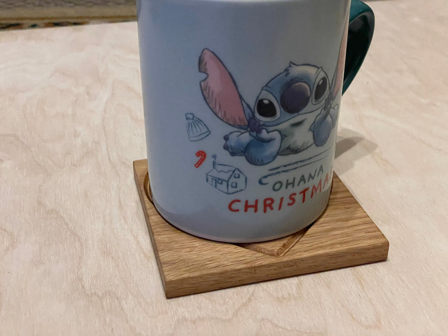 Personalised wooden engraved heart Coaster