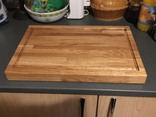 Blank Solid Oak Chopping Board with Handles: Heavy Duty Serving Tray