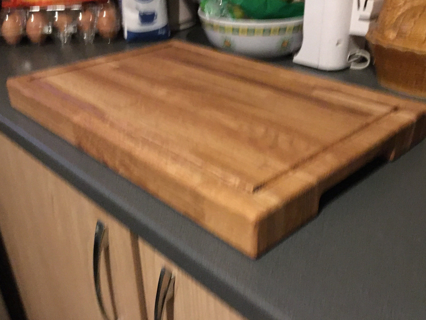 Solid Oak Wooden Chopping with cut out handles 450 x 300 x 40