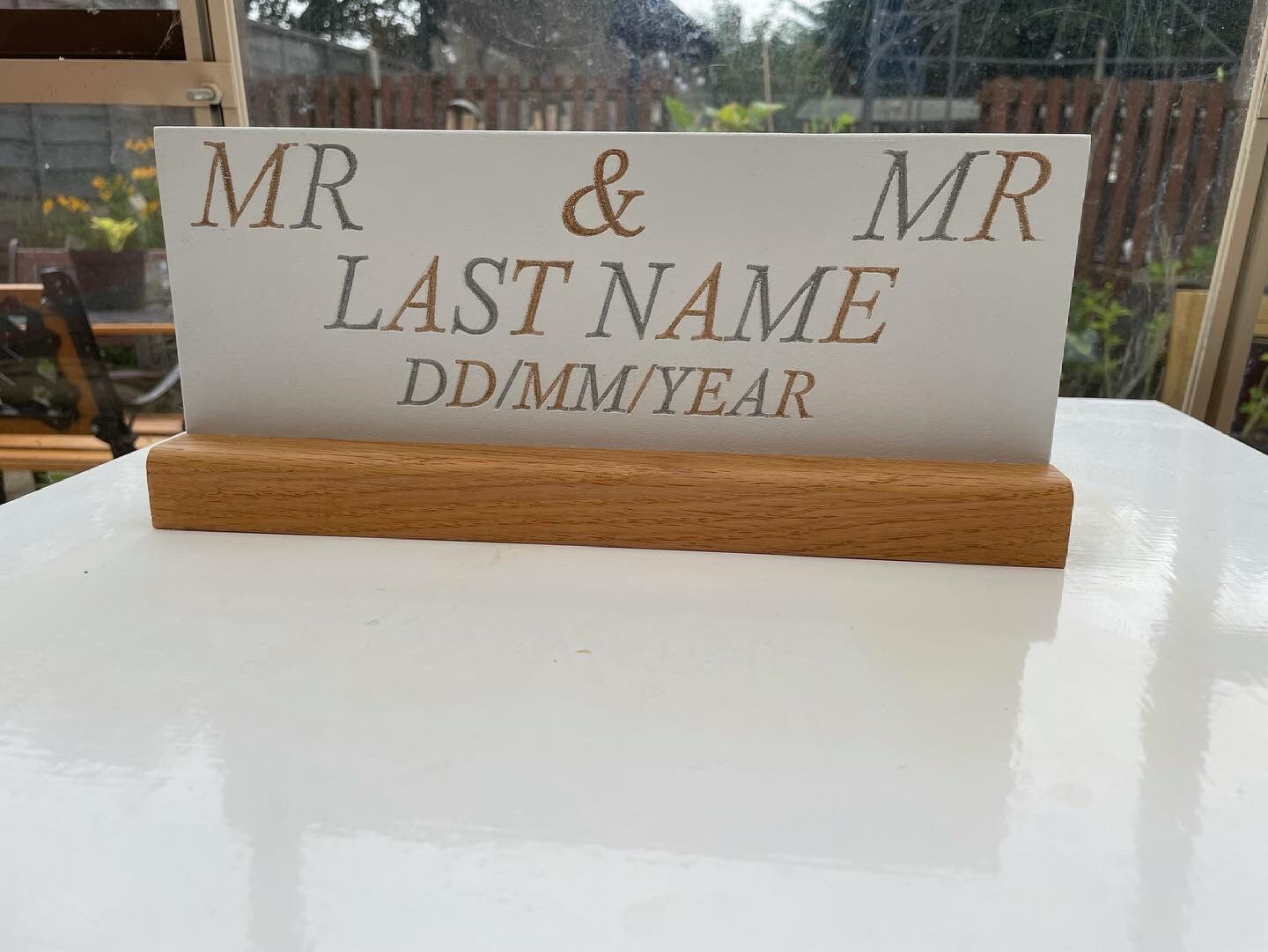 Wedding table sign. Mx, Mr Mrs, Mr Mr, Mrs Mrs