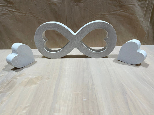 MDF Infinity / plain MDF / Primed MDF Infinity Sign with Hearts