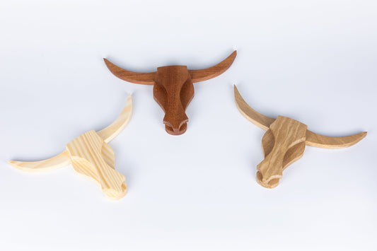 Wooden Bull Heads