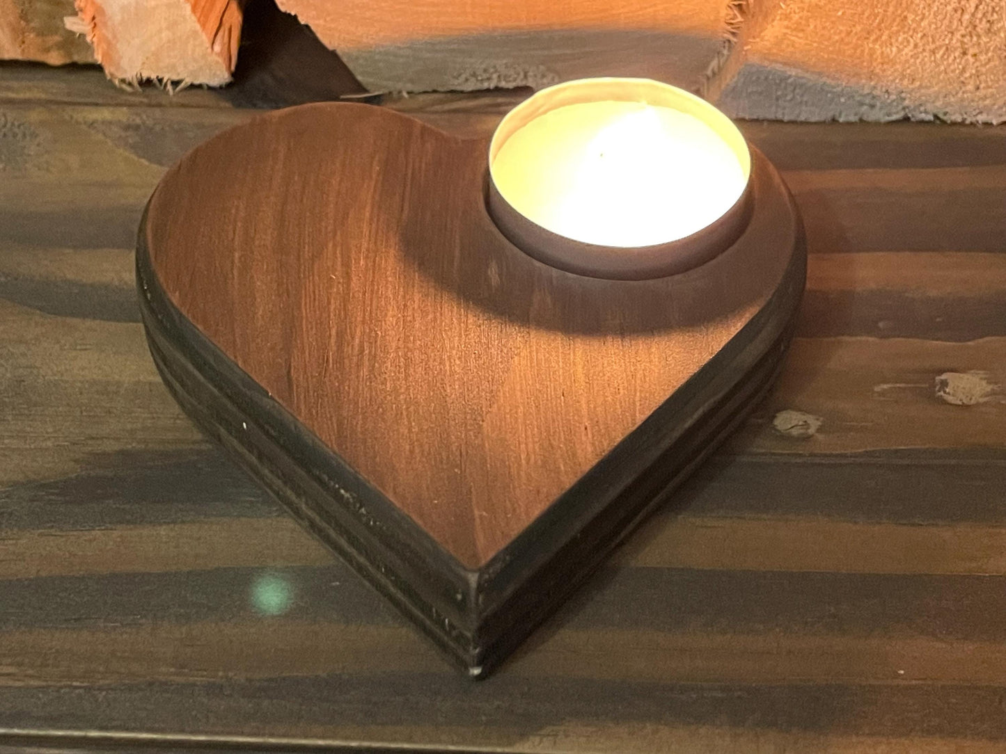 Wooden Heart Candle holder / light up my life / lighting up my day / wedding / valentine gifts
