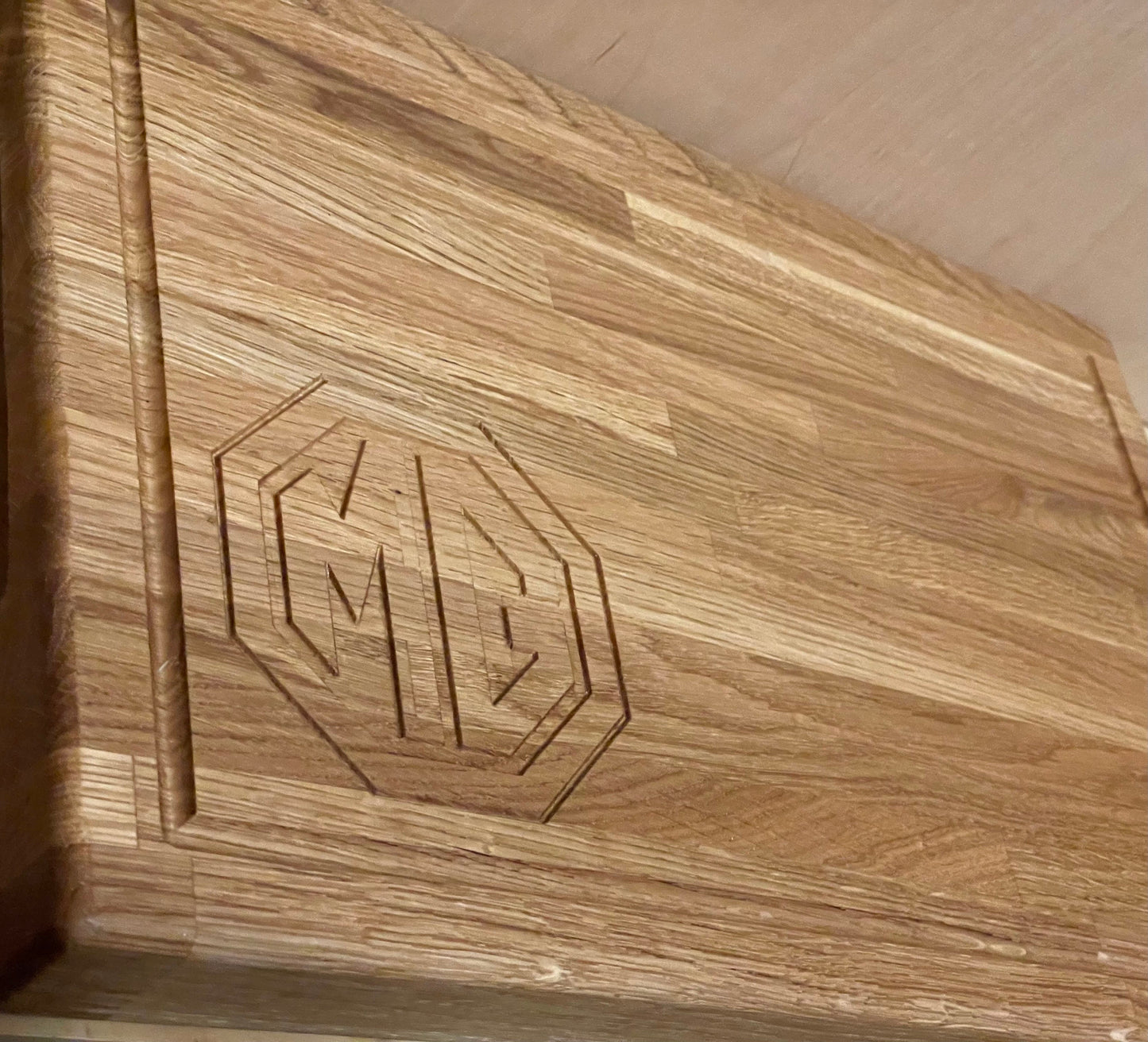 Solid Oak Wooden Chopping with cut out handles 450 x 300 x 40