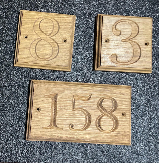 solid wood house sign / Oak House numbers