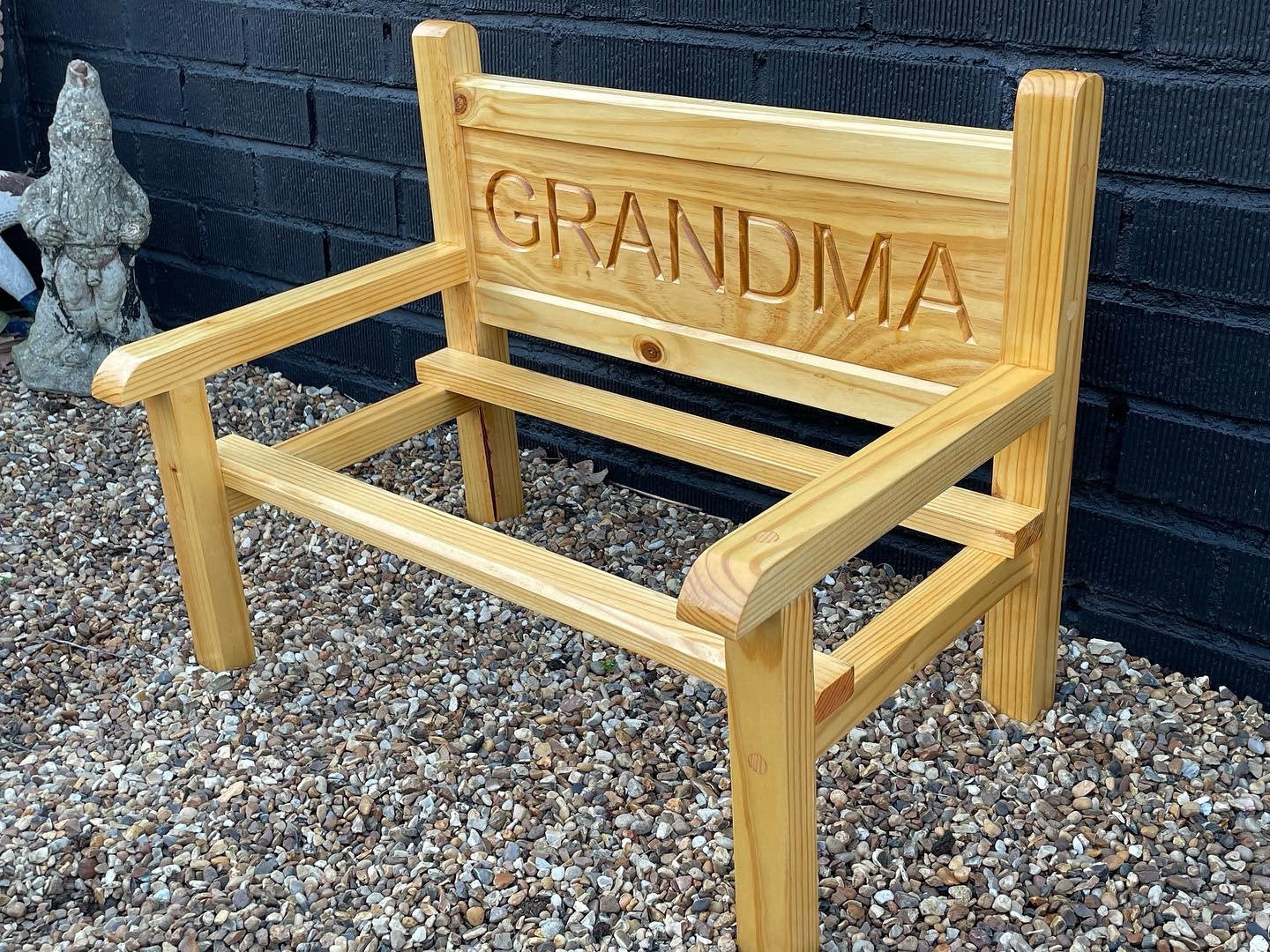 Pine flower bench / chair with personalisation