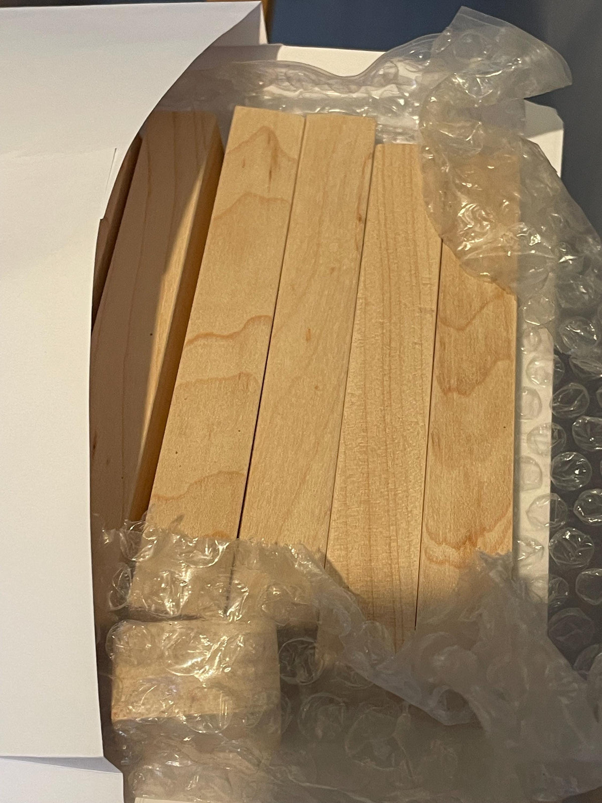 set of 6 Maple Pen blanks ready for packing