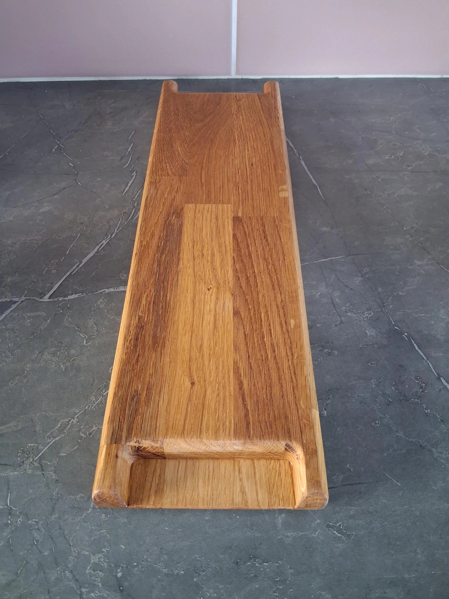 Wooden Drink and snack serving tray solid oak personable engraved tray