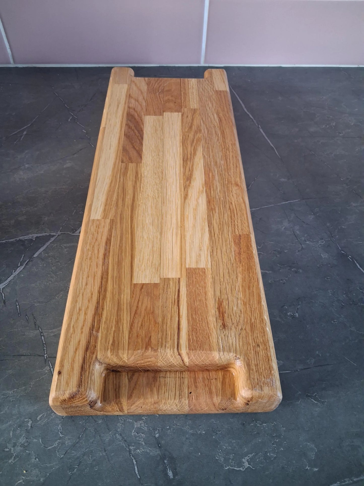 Wooden Drink and snack serving tray solid oak personable engraved tray